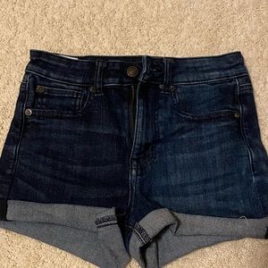 American eagle jean shorts, blue/dark blue, size:2